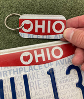 Ohio license plate License keychain made from real Ohio license plate, Free Shipping