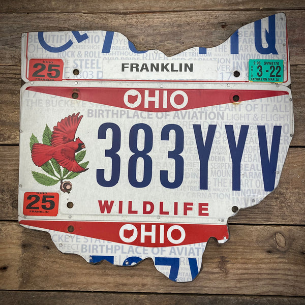 Ohio License plate map 383YYV (Free Shipping)