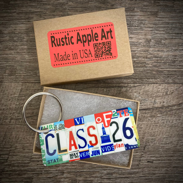 Class of 2026 License Plate Keychain, Class of 2026 gift, Class of 2026 bagtag, Gift for graduation, gift for graduate, Class of 26 keychain