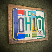 Ohio License Plate Sign (version 99 White)