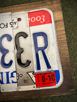 Beer License Plate Sign (version 8-10 pink)