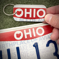 Ohio Newsprint License plate  keychain
