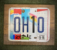 Ohio License Plate Sign (version 9-16 White)