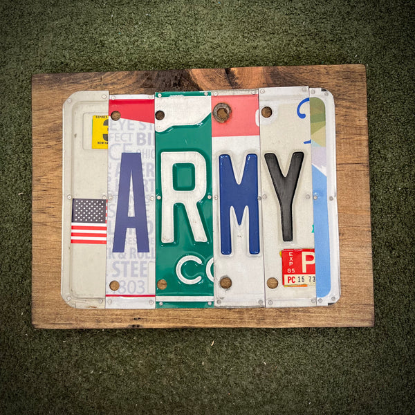 Army License Plate Sign (version Red P)