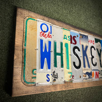 Whiskey License Plate Sign (version mountain night)