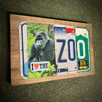I Love the Zoo License Plate Sign (version Gorilla black 88)