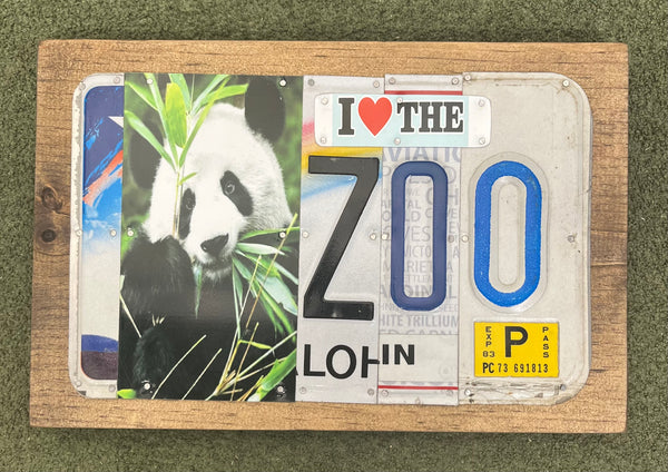 I Love the Zoo License Plate Sign (Panda)