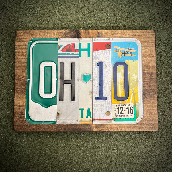 Ohio License Plate Sign (version 12-16 White)