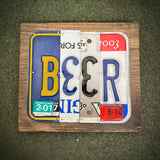Beer License Plate Sign (version 8-10 pink)
