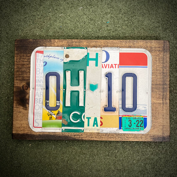 Ohio License Plate Sign (version 3-22 Green)