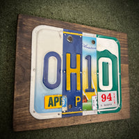 Ohio License Plate Sign (version 94 White)
