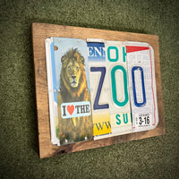 I Love the Zoo License Plate Sign (version Lion white 3-16)