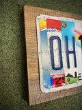 Ohio License Plate Sign (version 9-16 White)