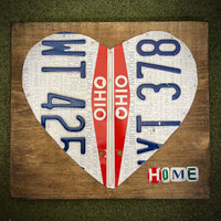 Home is Where the Heart is License Plate Sign (version Ohio home)