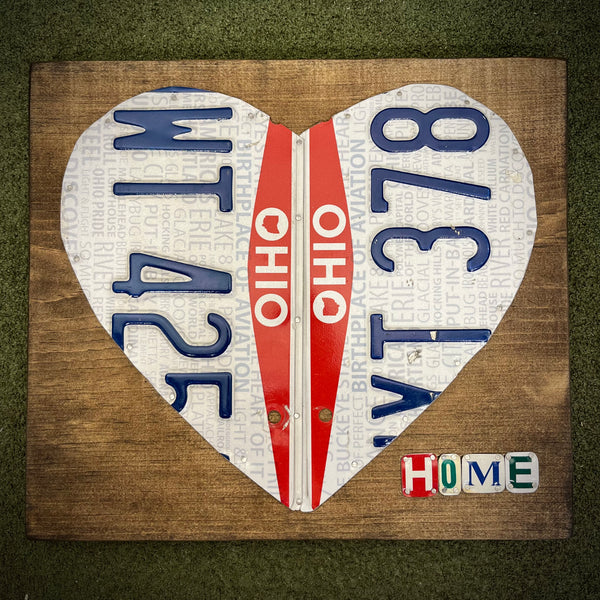 Home is Where the Heart is License Plate Sign (version Ohio home)