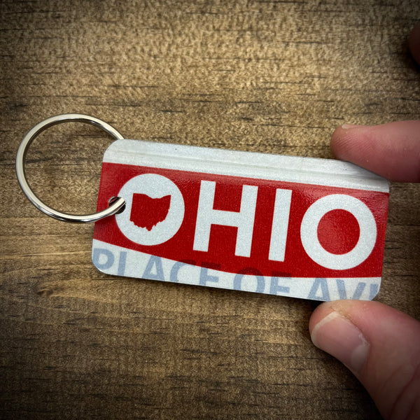 Ohio Newsprint License plate  keychain