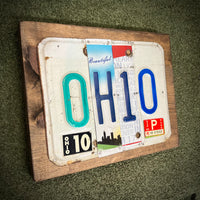 Ohio License Plate Sign (version P RED)