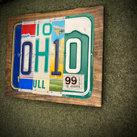 Ohio License Plate Sign (version 99 White)