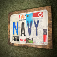 Navy License Plate Sign (version Ohio 1)
