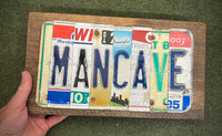 Mancave License Plate Sign (version green v)