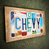 Chevy License Plate Sign (version red 25)