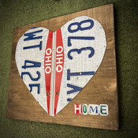 Home is Where the Heart is License Plate Sign (version Ohio home)