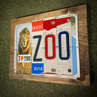 I Love the Zoo License Plate Sign (version Ohio Lion)