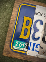 Beer License Plate Sign (version 8-10 pink)
