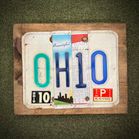 Ohio License Plate Sign (version P RED)