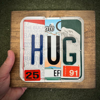 Hug License Plate Sign (version 92 red)