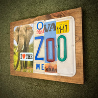 I Love the Zoo License Plate Sign (version Elephant yellow 11-17)