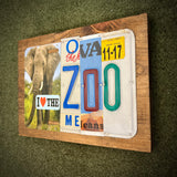 I Love the Zoo License Plate Sign (version Elephant yellow 11-17)