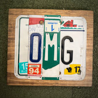 OMG License Plate Sign (version red barn)