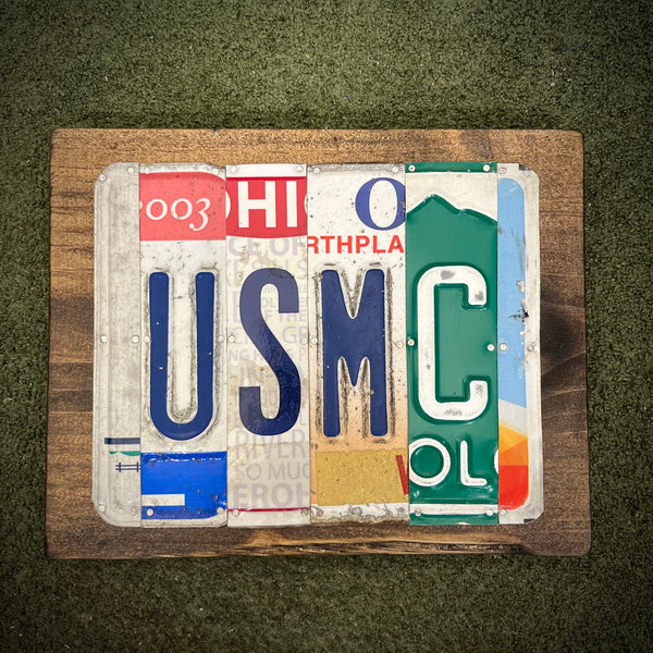 USMC License Plate Sign (version Green Mountain)