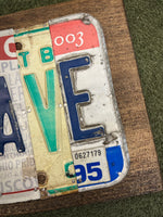 Mancave License Plate Sign (version green v)