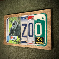 I Love the Zoo License Plate Sign (version Gorilla black 88)