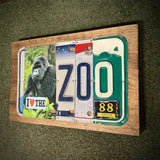 I Love the Zoo License Plate Sign (version Gorilla black 88)