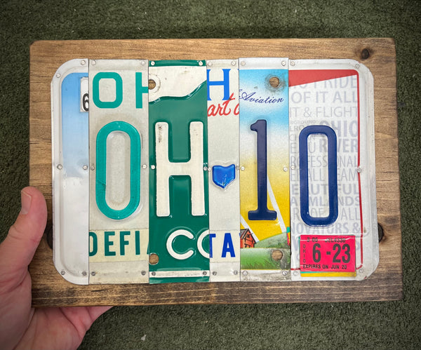 Ohio License Plate Sign (version 8-23 pink)