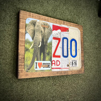 I Love the Zoo License Plate Sign (version elephant white 8-16)