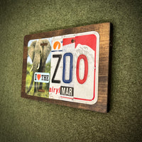 I Love the Zoo License Plate Sign (version Elephant March black)