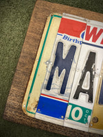 Mancave License Plate Sign (version green v)