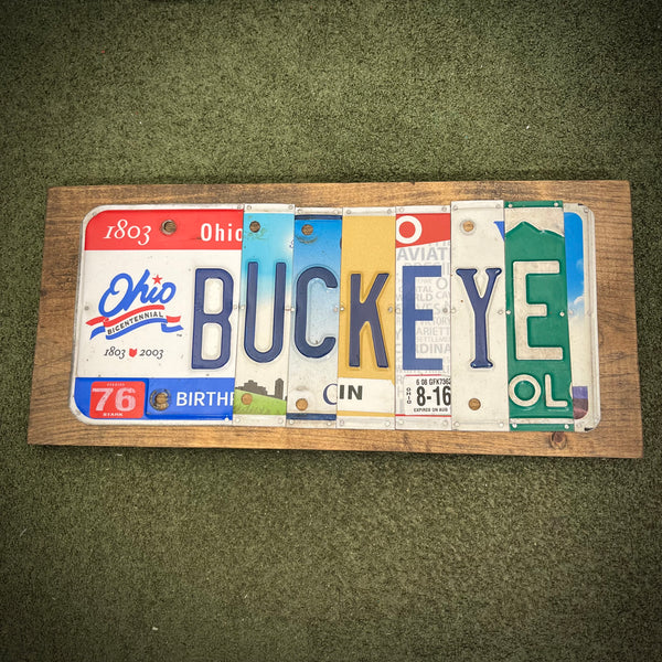 Buckeye License Plate Sign (version red 76)