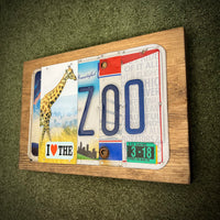 I Love the Zoo License Plate Sign  (version Giraffe green 3-18)