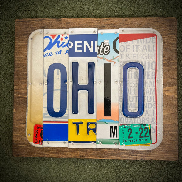 Ohio License Plate Sign (version 2-22 green)