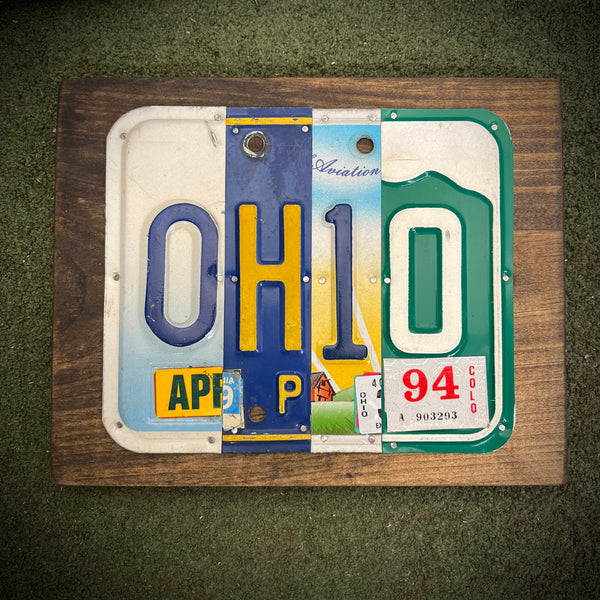 Ohio License Plate Sign (version 94 White)