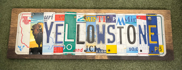Yellowstone License Plate Sign