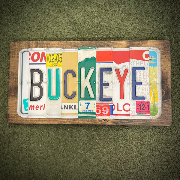 Buckeye License Plate Sign (version red 69)
