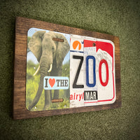 I Love the Zoo License Plate Sign (version Elephant March black)