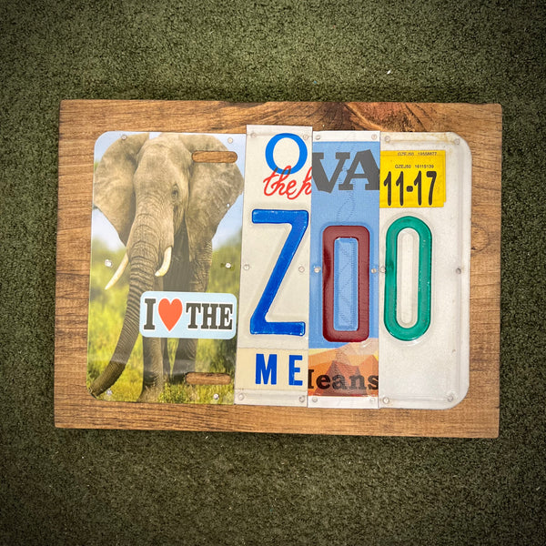I Love the Zoo License Plate Sign (version Elephant yellow 11-17)