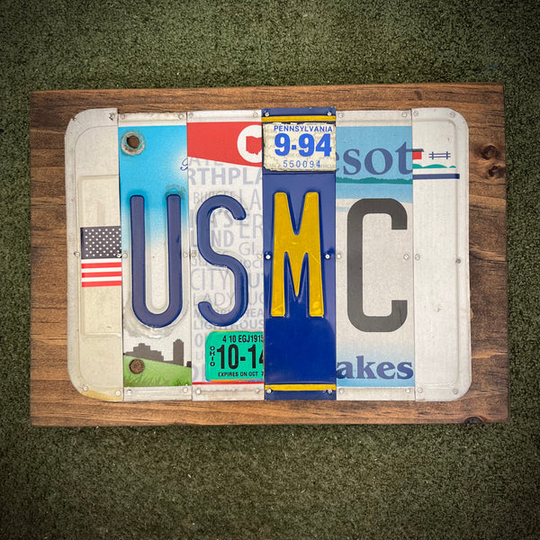 USMC License Plate Sign (version 9-94 white)
